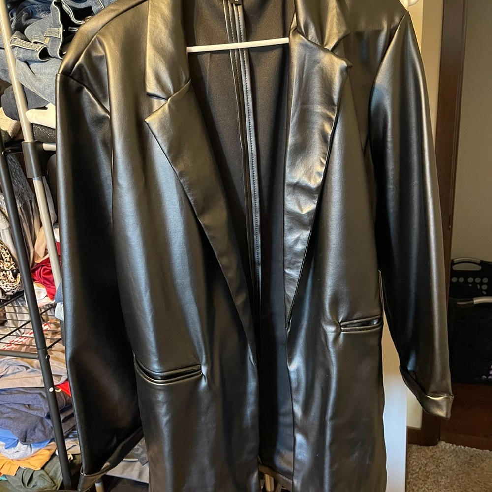 Faux leather blazer 3x NWT from boutique